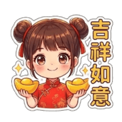 Lucky Qipao Girl: CNY Wealth & Success