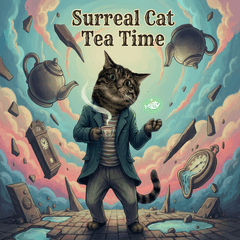 Surreal Cat Tea Time