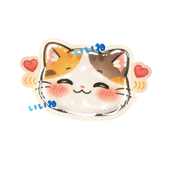 シールのような猫のスタンプ