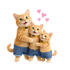 A very cute chubby orange cat