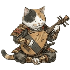 Calico Samurai Cat: Fluffy Warrior