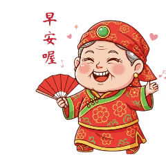 樂觀婆婆開心有趣親切問候語