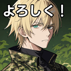 Blonde boy in ghillie jacket