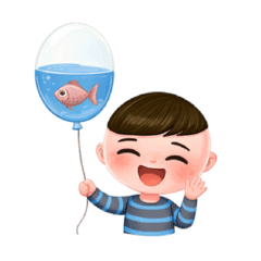 เด็กชายตัวน้อย กับลูกโป่งปลาทอง