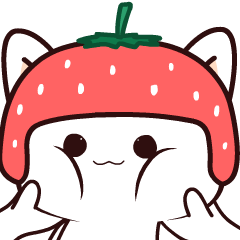 Strawberry Cat : Animated Stickers