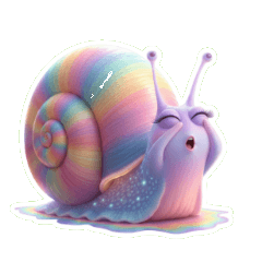 超チルな虹色カタツムリ、マイペースにまっ