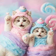 [アレンジ用]綿アメ猫