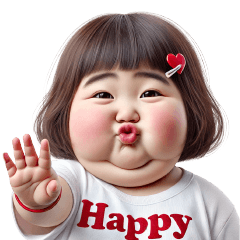 Chubby Girl Funny face191 No Text