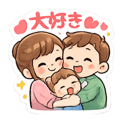 Warm Hearts: Sweet Family Daily Stickers