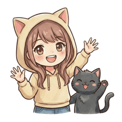 Daily Greetings: Girl & Best Cat Friend