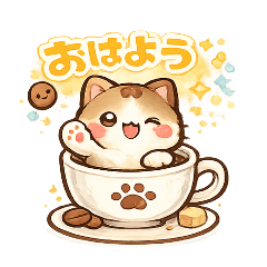 Mameneko: Cozy Coffee Cat Stickers
