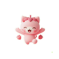 Strawberry Cat is Waiting to be Fed!