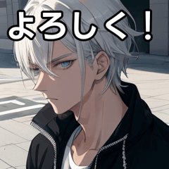 Silver-haired boy in a jersey