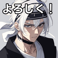 Silver-haired boy with a headband