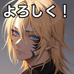 Face painted blonde boy