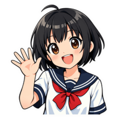 Cute Short Black Hair Girl