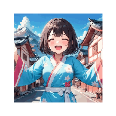 Cute Kimono Girl - Daily Sticker