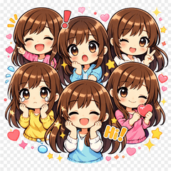 めちゃ使える！かわいい女の子スタンプ