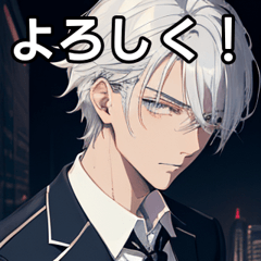 Silver-haired boy in a blazer