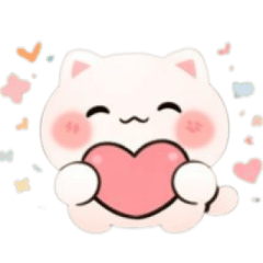 Fluffy White Cat Emotions