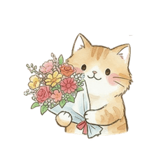 Fluffy Cat: All Seasons Stickers