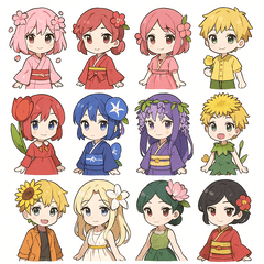 꽃과 나무 요정 스티커