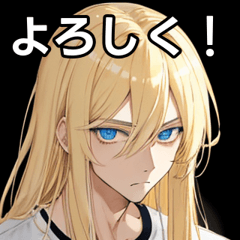 T-shirt blonde long hair boy