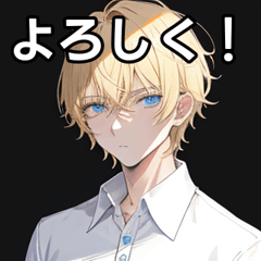 Polo shirt, blonde short hair boy