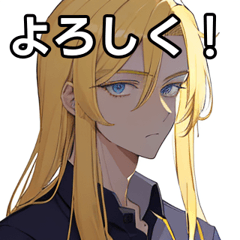 Polo shirt, blonde long hair boy