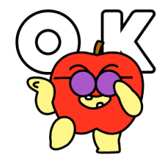 踊るリンゴくんスタンプ