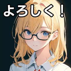 Beautiful blonde girl with glasses