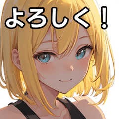 Tank top blonde girl sticker