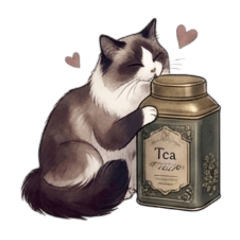 Elegant Minuet Cat's Tea Chat