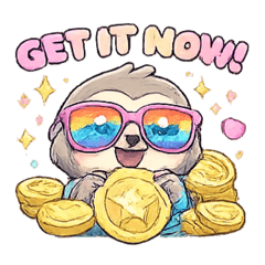 Happy Sloth: Rainbow Vibes