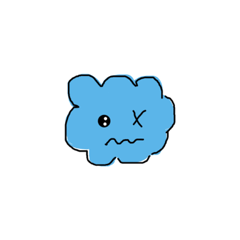 Cute cloud face sticker.