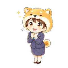 Polite Business Stickers with Shiba Hood