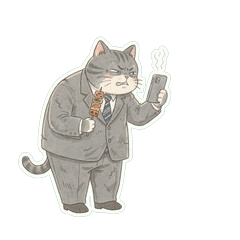 Lazy Office Cat: I Want to Go Home