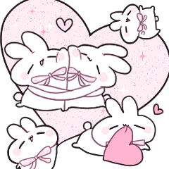 【好き】ピンクリボンのゆるい子うさぎ