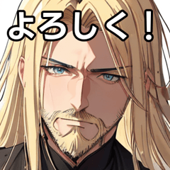 Dandy blonde long hair boy