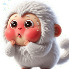 Monyet Salju Kaget Luar Biasa