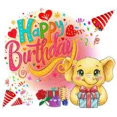 定番☆丁寧★黄色いぞうさんのスタンプ