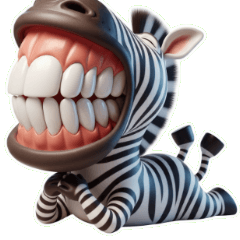 너무 화나서 물어뜯고 싶은 덧니 얼룩말