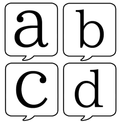 【アルファベット小文字】文字のみ吹き出し