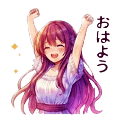 A girl with soft and neat purple hair