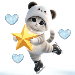 cute cat panda cap winter keigo big