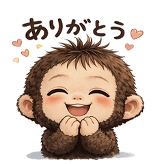 Fluffy Baby with Feelings on Face