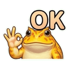 Ok golden yellow horned frog