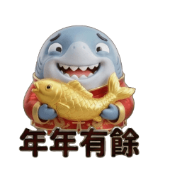 Cute Shark CNY: Wealth & Peace