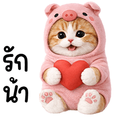 Orange Cat cute pig outfit