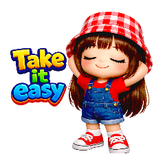 Cute Red Hat Girl Daily Stickers